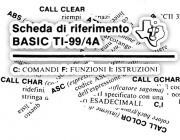 SCHEDA DI RIFERIMENTO BASIC TI-99/4A